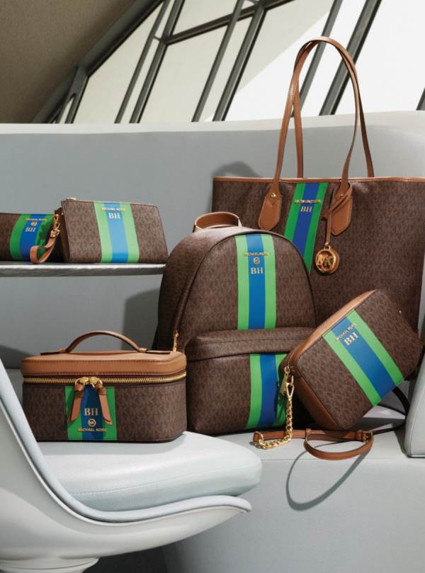 Damske Prenosná Taška Michael Kors Eva Large Signature Logo Stripe Zelene - Kabelky Michael Kors Lacne | JUYCA-2495